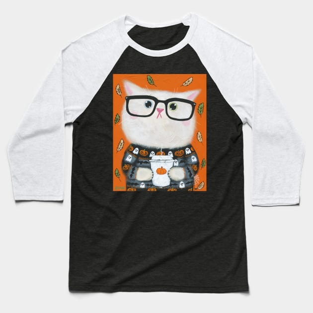 Sweater Weather Kitty 5 Baseball T-Shirt by KilkennyCat Art